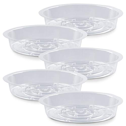 Rocutus Plant Saucer,20 Pack Plastic Plant Saucer Drip Trays Small Plant Plate Dish,Heavy Duty Clear Plastic Plant Saucers Flower Pot Tray Flower Pot Drip Pan for Indoor and Outdoor Plants (12 Inch) - size: 12 Inch