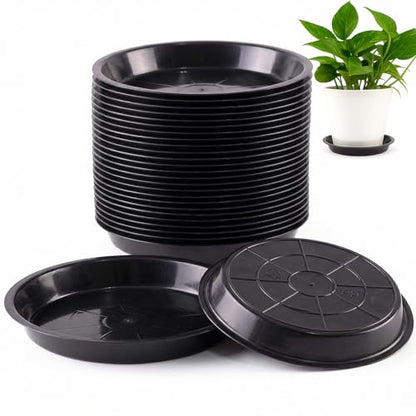 30 Pack Plant Saucer 13.4 Inches Plastic Drip Trays to Catch Water, Black - color: Black, size: 13.4 inch