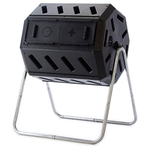 FCMP Outdoor Heavy Duty 37 Gallon 8 Sided Steel Composter, Black - size: 37 gallon