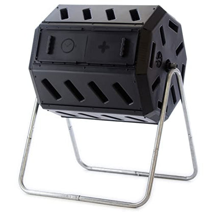 FCMP Outdoor Heavy Duty 37 Gallon 8 Sided Steel Composter, Black - size: 37 gallon