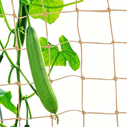 3.28 Ft * 6.56 Ft Jute Trellis Netting, Heavy-Duty Garden Plant Climbing Support Net for Vining Fruits, Vegetables & Flower Plants. - size: 1M*2M