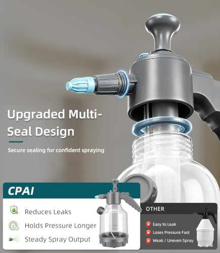 3L Pump Sprayer with 12-Inch Long-Reach Flexible Wand for Garden
