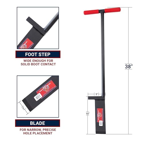 Bully Tools 11-Gauge Dibble Bar Tree Planting Tool, Rubber Grip T-Handle