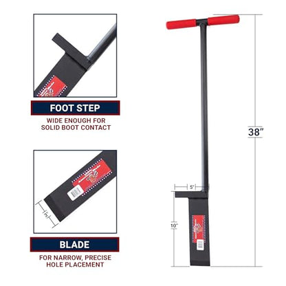 Bully Tools 11-Gauge Dibble Bar Tree Planting Tool, Rubber Grip T-Handle