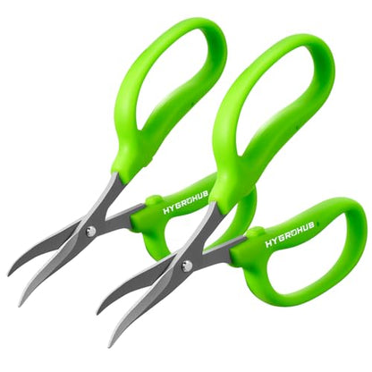 Garden Scissors, 2 PCS, Curved Blade, 6-in, Non-Stick Coated Steel, Sharp - style: Curved Blade