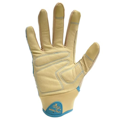 Digz Gardening Gloves, Garden Gloves for Women - color: Blue Leaves Pattern, size: Medium