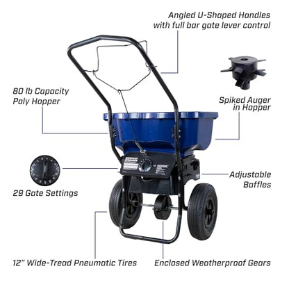 CHAPIN 88200A SaltPro 80 lb All-Season Salt Spreader, Walk-Behind, Ice Melt - size: 80Lbs, All Season