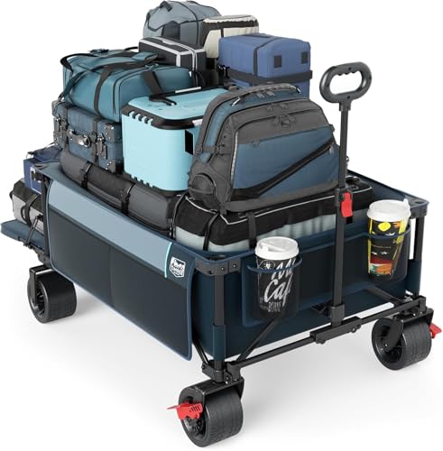 Timber Ridge 600L Beast Wagon 26" W Extra Wide Folding w/Big Wheels Cart - color: Blue, size: 600L