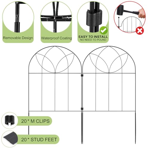 Small Garden Fence 24in(H) x10ft(L), Decorative Fencing 10 Pack - size: 10 Panel