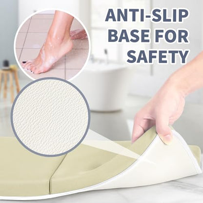 URMYWO Bath Kneeler and Elbow Rest Pad Set - 1.5" Thick Baby Bath Kneeler Pads with Toys Organizer, Anti-Slip Cozy Knee & Arm Support Bathtub Mat, Quick Dry Kneeling Pad for Baby Bath Time - color: Beige