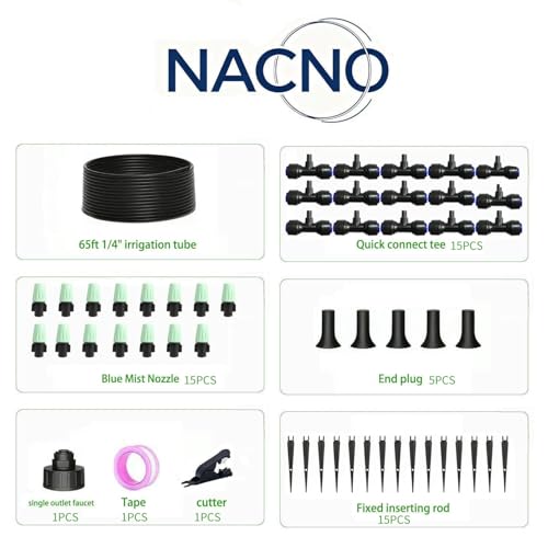Drip Irrigation System，1/4" Blank Distribution Tubing Watering Hose, DIY Micro Sprinkler Automatic Plant Waterer for Garden, Greenhouse, Raised Bed, Patio & Outdoor Plants （65FT - size: 65FT