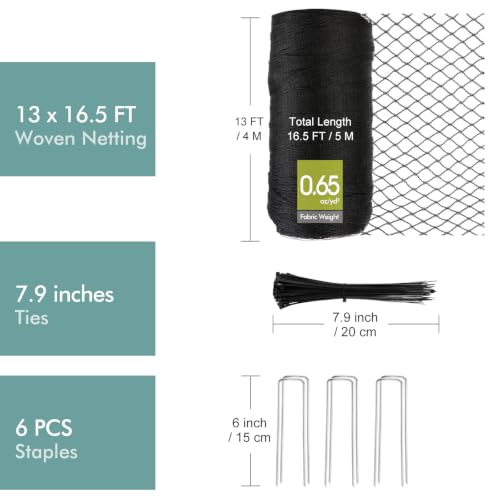 Bird Netting for Garden, Fetanten 13 x 16 FT Netting for Garden Protection - size: 13 x 16.5FT
