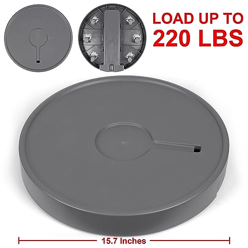 15.7 inch Plant Caddy with Wheels Heavy Duty, Movable Round Rolling Plant Stand Plant Dolly with Invisible Wheels and Water Drawer - color: Gray, size: 15.7inch - 2pcs