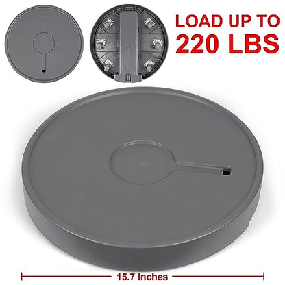 15.7 inch Plant Caddy with Wheels Heavy Duty, Movable Round Rolling Plant Stand Plant Dolly with Invisible Wheels and Water Drawer - color: Gray, size: 15.7inch - 2pcs
