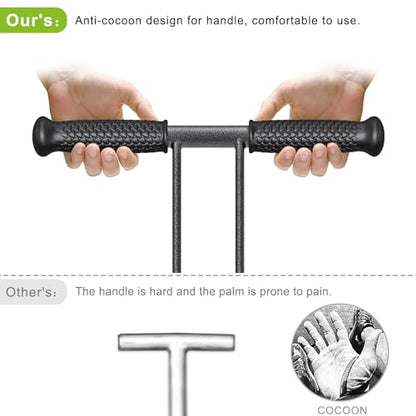 Dolibest Sod Plugger, Bulb Planter Tool with Non-Slip Grip Handle. Turf Cutter and Grass Plugger Tool with Dual Pedals, Sharp Serrations, Perfect for Zoysia, Bermuda and More (Upgrade) - color: Black C- 3'' depth