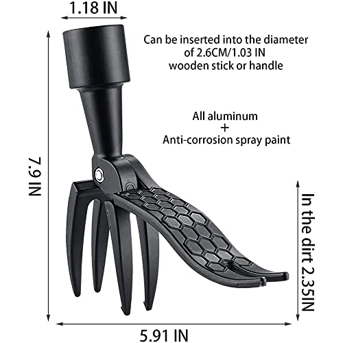 Stand Up Weeder Manual Weed ,Remover Weed Puller Tool with Foot Plate for Removing Weeds -Black Aluminum Lever Head Weed Puller, Garden Weeder Root Remover Tool(Without Pole)
