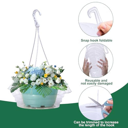 Adnee 12 Pcs 12 Inch Hanging Plant Water Catcher-Clear Plastics Plant Water Catcher Tray-Hanging Plant Saucers Drip Pans for Indoor Outdoor Hanging Basket Flower Pot - color: 12 Inch-12 Pcs