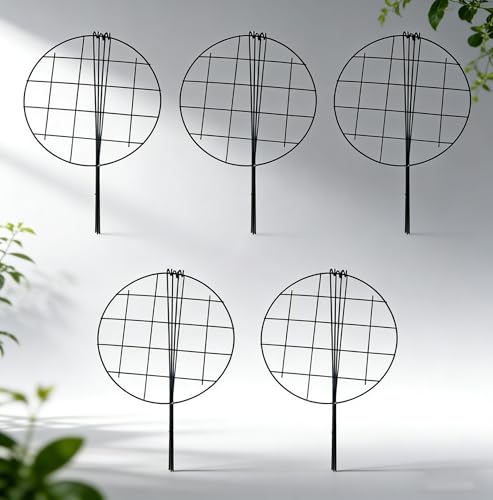 MTB Supply 5 Pack 16 x 24 inch Peony Cages,Grow Through Plant Support Stakes, Flower Support Hoops Heavy Plants Brace Rings - size: Grid 5pack