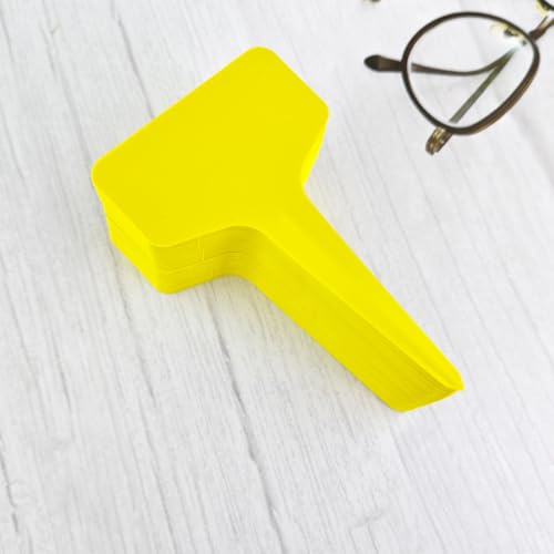 Plastic Plant T-Type Tags, 100Pcs Plant Labels, Waterproof T-Shape Tag, Nursery Garden Labels Markers, Plant Sign for Garden Vegetable Flowers Planting(2x4 Inch) - color: Yellow