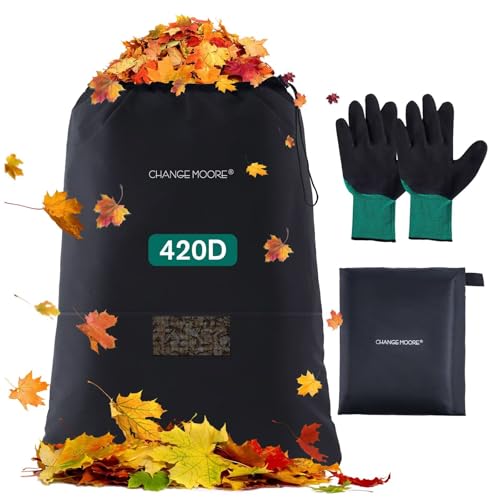 CHANGE MOORE 420D Lawn Tractor Leaf Bag for Ride-on Tractor 2 Bag System - color: Leaf Bag + Storage Bag + Gloves, size: B - 420D 96" x 56", 50 Cu. Ft