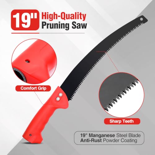 26FT Pole Saw, Telescoping Tree Trimmer with 5-20FT Extension Pole - style: 5FT-20FT - Telescoping Pole with Saw