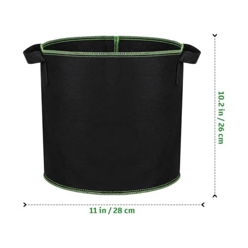 YARNOW 5-Pack 4 Gallon Fabric Grow Bags, Non-Woven Plant Pots with Reinforced Handles for Vegetables, Tomatoes, Potatoes, Strawberries, Flowers & Herbs, Outdoor Indoor (Black)