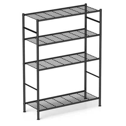LEVELEVE 4-Tier Metal Storage Shelves, 33.1" x 12.6" x 57.2", Heavy Duty Utility Shelving Unit, Rust-Resistant Organizer Rack for Garage, Pantry, Bathroom, Office, Black - color: Black-4t