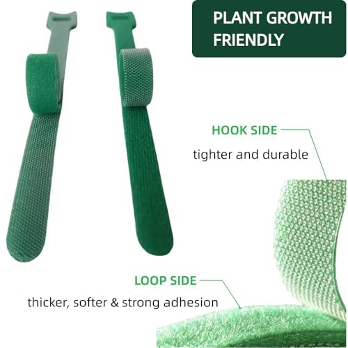 100Pcs 6-Inch Green Reusable Adjustable Plant Ties & Garden Tape - size: 6 in x 0.5 in