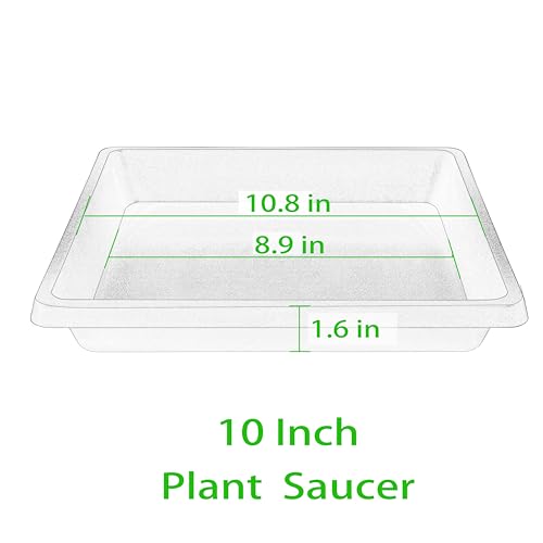 Square Plant Saucer 10 Inch 2 Pack, Plant Drip Trays and Flower Pot Saucers，Doubles Plant Water Catcher Tray, Plant Trays for Indoors No Holes, Plant Drainage Tray Saucers for Potted Plants - color: Brown, size: 10"(2Pack)
