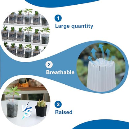 50 Pack 2'' Square Clear Nursery Pots, Mini Transparent Planter - size: 2 Inch