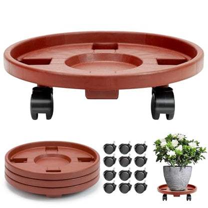 Plant Caddy with Wheels, 13 inch Rolling Plant Stands, 3 Pack