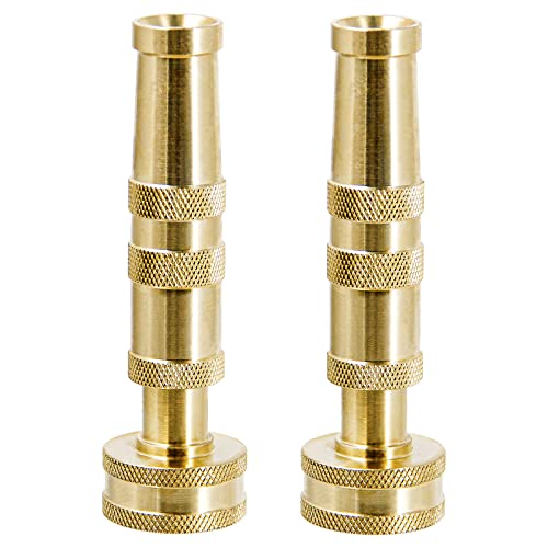 Twinkle Star Heavy-Duty Brass Adjustable Twist Hose Nozzle, 2 Pcs - color: Nozzle Twist 2 Pack