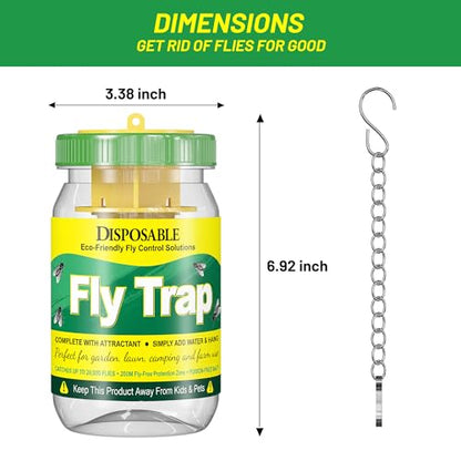 2 Packs Reusable Fly Traps Outdoor, Hanging Flies Killer & Catcher