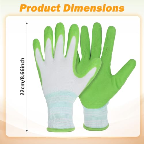 Thinp 2 Pairs Gardening Gloves, Outdoor Work Garden Gloves Breathable Rubber Coated Outdoor Protective Yard Glove with Grip for Women Men Garden Essentials (Green, Purple)