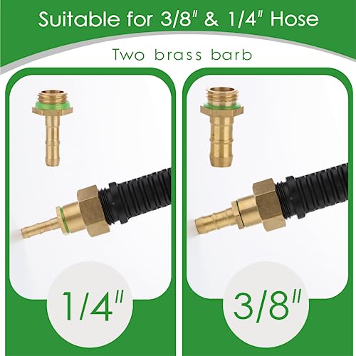 29 Inches Replacement Sprayer Wand,2 Brass Barbs Match 3/8'' & 1/4'' Hoses, Stainless Steel Universal Sprayer Wand with Shut off Valve & 4 Hose Clamps (2 Pack Sprayer Wand) - color: 29 Inches Sprayer Wand - 1/4" & 3/8" Barb - 2 Pack