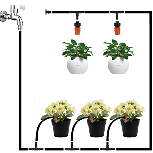 300PCS Barbed Connectors Drip Irrigation Fittings Kit,Irrigation Connector for 1/4'' Tubing Garden Lawn Irrigation(Single barbs,End Plug,Barbs, Elbows Fittings,4-Way Connector,Tees,Coupling)