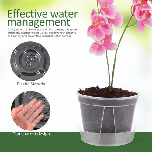 DECHOUS Plant Saucers, 60 Pack 6 Inch Clear PET Trays