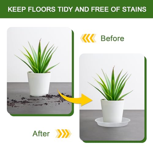 Plant Saucers 3 4 5 6 7 8 9 10 11 12 14 Inch, 5 Pack Clear Plastic Plant Trays for Pots, Durable Plant Water Catcher Tray for Indoors Outdoors (3", Clear) - size: 3 INCH