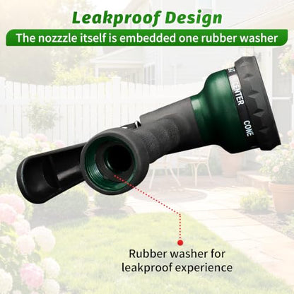 AUTOMAN Garden Hose Nozzle, Water Hose Sprayer Nozzle with 7 Adjustable Watering Patterns, Slip Resistant for Watering Plants, Lawn& Garden, Washing Cars, Cleaning, Showering Pets & Outdoor Fun. - color: Dark Green