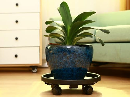 5 Pakcs Large Plant Caddy with Wheels 15.8" Rolling Plant Stands Heavy-duty Plastic Plant Roller Base Pot Movers Plant Saucer on Wheels Indoor Outdoor Plant Dolly with Caster Tray Coaster Black - color: Black