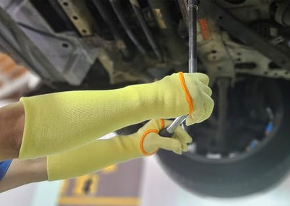 G & F PRODUCTS 100% Kevlar fiber by DuPont Cut Resistant Knit Sleeve, Sold by 6-piece pack - color: Cut Level 3 With Thumslot 12 Inch