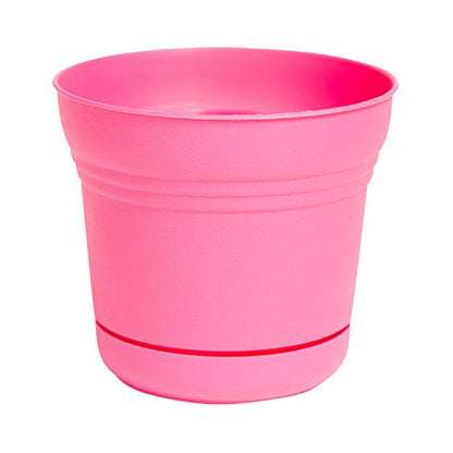 Bloem Saturn Planter with Saucer, 7", Amaranth (SP0722) - color: Amaranth, size: 7"