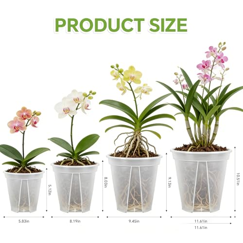 6/8/10/12 Inch Large Clear Nursery Deep Pots with Drainage Hole 12 Pack, Deep Plant Pots with Drainage for Seedling Flower Vegetable, Ideal for Hyacinths, Amaryllis, Reusable Deep Pots
