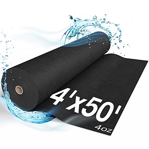 Non Woven Geotextile Fabric for Landscape Projects, French Drains, Retaining Walls, Underlayment, Drainage, Professional Construction Nonwoven Fabric - 4 oz (4x50) - size: 4'x50'