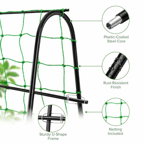 FOLLOOK Cucumber Trellis for Raised Garden Bed, 48x48inch, Black - color: Black, size: 48x48inch