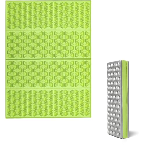 FOCHIER F Stadium Seat Pad, Foam Sitting Pad Mat, Diamond Foldable Camping Seat Cushion for Bleachers, Outdoor Hiking, Backpacking, Picnic, Fishing, Concert,Mountaineering - color: Green 1PC