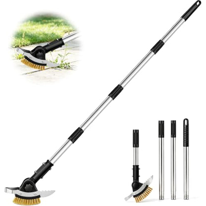 Crack Weeder Tool，3-in-1 Crevice Cleaning Tool with Adjustable Long Handle