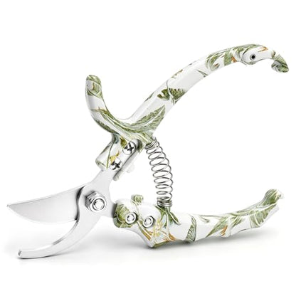 Garden Pruning Shears, Bypass Pruning Shears, Easy Lock, Floral Patterns, Professional Garden Clippers for Plants and Flowers - color: Bypass