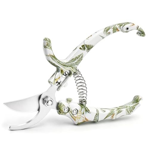 Garden Pruning Shears, Bypass Pruning Shears, Easy Lock, Floral Patterns, Professional Garden Clippers for Plants and Flowers - color: Bypass