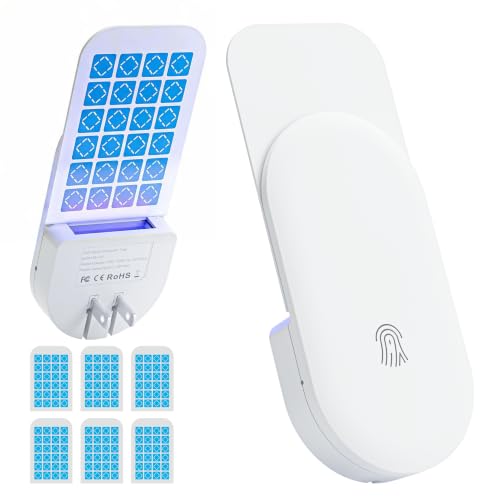 TIENBE Flying Insect Trap, 2 in 1 Indoor Plug-in Fruit Fly Trap, 1 Trap White and 6 Glue Cards, Fruit Fly Traps for Gnat, Moth, Mosquito, Suitable for Every Part of The Home - color: White, size: 1 Device 6 Glue Cards